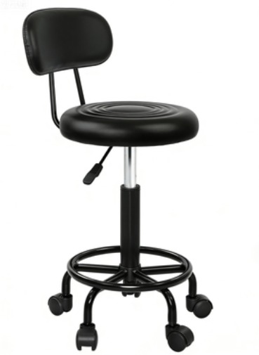 Basic Salon Stool with Back Black