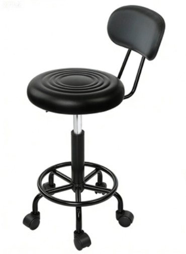Basic Salon Stool with Back Black2