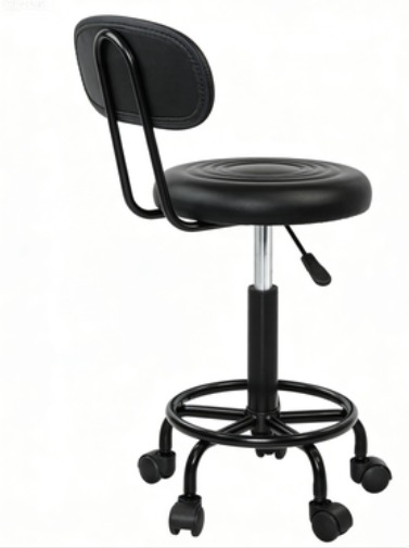 Basic Salon Stool with Back Black4