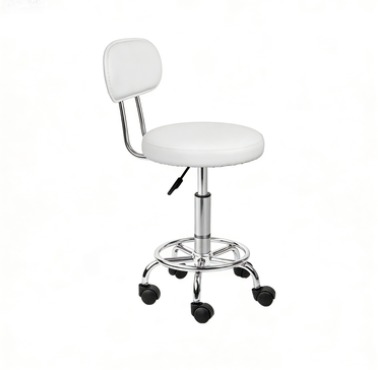 Basic Salon Stool with Back white
