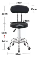 Basic salon stool with back dimensions