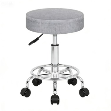 Classic Round Salon Stool Grey