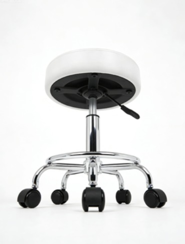 Classic Round Salon Stool White3