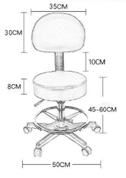 Classic beauty stool with back dimensions