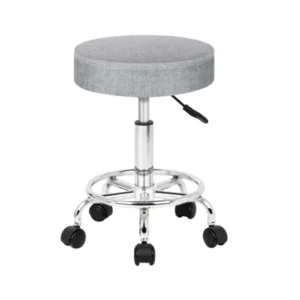 Classic Round Salon Stool – Grey