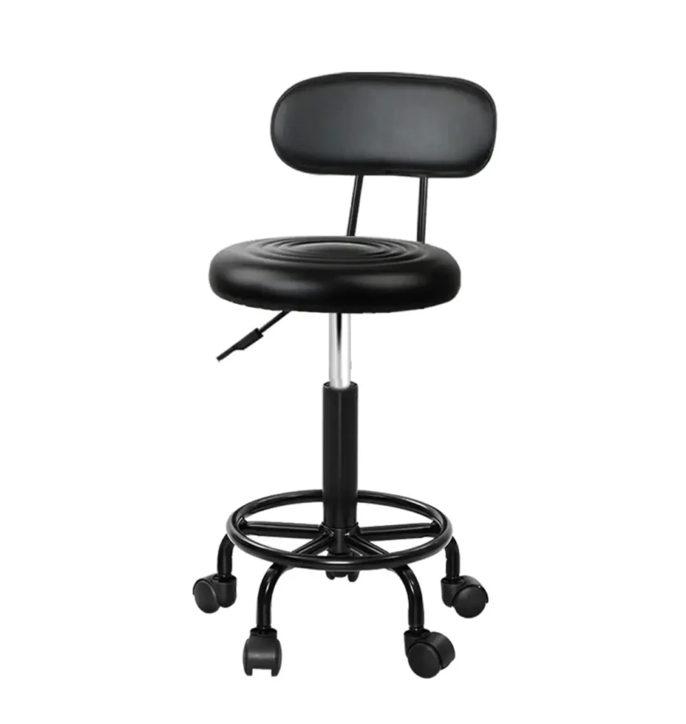 Stools Basic Basic Salon Stool Black | Ergonomic Seating with Backrest