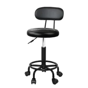 Basic Salon Stool with Back – Black