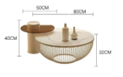 Elan coffee table with dimensions