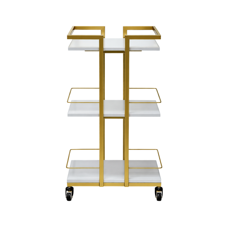 Odessa 3 Tier Spa Trolley – Gold and White