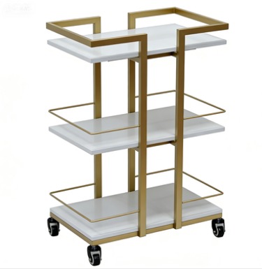 Odessa 3 Tier Spa Trolley – Gold and White1