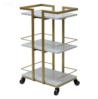 Odessa 3 Tier Spa Trolley – Gold and White3